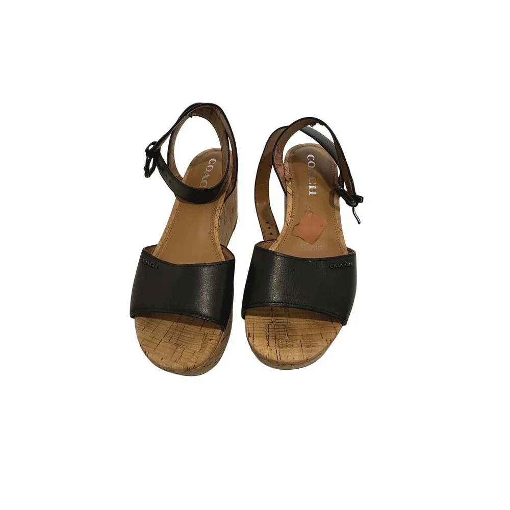 Coach Becka Platform Sandal black Size 6.5 / 6 1/2 excellent but with flaws - Picture 11 of 11